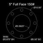  10 Pack  5 Inch Pipe Size Neoprene Flange Gaskets  Full Face 1 8 Thick 150 