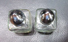 Vintage 1980s Miniature 1  Square Clear Glass Cube Petite Salt Pepper Shaker Set