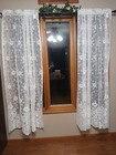 Vintage Jcpenney Home White Floral Lace Curtain Panels - 56  X 72   pair Of 2 