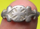 Amazing Spanish Medieval Knights Crusaders  Templar Cross Silver Ring 11-12th  C