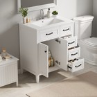 30  Bathroom Vanity With Ceramic Sink Cabinet With Soft-close Doors   Drawers