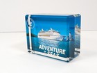 Royal Caribbean Adventure Of The Seas Crystal Block Paperweight Crown   Anchor