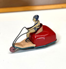 Vintage Lindstrom Bathing Beauty Scooter Wind Up Tin Litho Toy Working Usa 6 5 