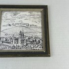 Vintage 1968 Stuttgart Germany Framed Wall Art City Illustration European Decor