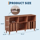 Record Player Stand Media Console With Charging Vinyl Record Storage Cabinet