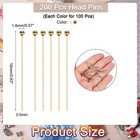 200pcs Plated Ball Head Pins 16mm 24 Gauge  Purple Bronze And Gold