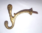 Brass Coat   Hat Wall Hook Patina  Vintage