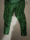Tipsy Elves Womens Leggings Size Large Green  Sequin Holiday Party Pants