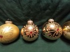 Lot Of 6 Vintage Glass Christmas Ornaments Painted