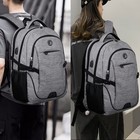 Anti Theft Laptop Backpack Travel Bag With Combination Lock Grey Large