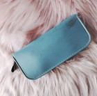 Vintage Aqua Blue Travel Vanity Set     Zipper Case     Japan Items     6 5    X 3          