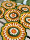 Set Of 6 Handmade Crochet Coasters Doilies  Mandala Mug Rug  Colorful Doilies