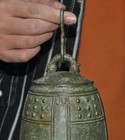 12  Chinese Buddhism Temple Bronze Text Kwan-yin Guanyin Exorcism Bell Bell