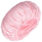 Pink 3-layer Waterproof Shower Sleep Cap 1 Pc Terry Lined Microfiber Absorben   