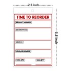 Time To Reorder Tags 2 5x3 5 Inch Warehouse Inventory 2 5x3 5 Inches  Red