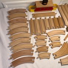 35 Piece Lot Vintage Wooden Authentic Brio Train Track Set - Rare Pieces 