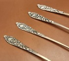 Antique Set Of 4 German 800 Silver Ornate Rococo Floral Shell Tea Spoons 6 5 