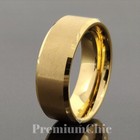 24k Gold Plated Tungsten Carbide Men s Wedding Band Ring Brushed Beveled Edge