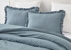 Nora 3-piece Ruffled Edge Trim Soft Washed Microfiber Comforter Set