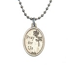 Patron Saint St Anthony Pray For Us 1  Medal Pendant Necklace 24  Chain Italy