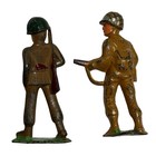 Vintage Manoil Barclay Lead Toy Soldiers Lot 2pc 3 25  Military Rifle Figures