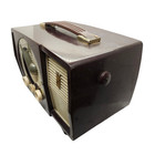 Zenith Vintage 1956 Model Y724 Am fm Bakelite Tube Radio Cabana Brown Working 