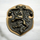 Rampant Lion Medieval Badge Figure Metal Leather Piece Cut Out Bottle Decanter