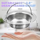 2 Pack Sink Drain Strainer 4 5  Stainless Steel Basket W  Handle Rust Free