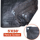 Black 5 x50  Tall Fence Windscreen Privacy Screen Shade Cover Fabric Mesh Garden