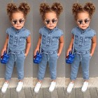 Summer Toddler Baby Kids Girls Denim Romper Bodysuit Jumpsuit Outfits Clothes