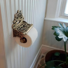 Stylent Decor Antique Brass Victorian Toilet Paper Holder  Decorative Solid Vint