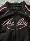 Harley Davidson Biker Motorcycle Jacket Women s Black Mesh Pink Rhinestone Xl
