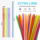 100 Pcs Colorful Plastic Disposable Bendable Drinking 12 8inch Long Straws For H