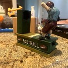 Reproduction Antique Style Cast Iron Mechanical Kick Coin Bank Football