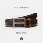 Mens Genuine Leather Dress Belt Classic Casual Belt With Single Prong Buckle For