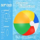 Large Beach Ball 8 Packs 24  Rainbow Ball Bulk  Coloful 
