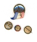 1930 s   U s  Flag Lot   3 Have Makers Mark On Back   Pinbacks