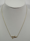 Vtg 925 Sterling Silver Cz Arrow Gold Tone Rhinestone Pendant Necklace 16  1 93g