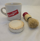 Burma Shave Vintage Shaving Mug Cup Brush Soap Set Barber Shop Advertising