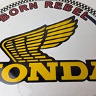Vintage Honda Born Rebel Porcelain Sign - Motorcycle Dealer Biker Advertising