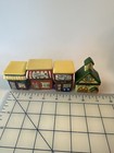 Vtg Christmas Village Hinged Trinket Box Lot Toy Store Church Post Office Bakery