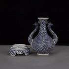 Chinese Ming Xuande Blue And White Porcelain Peacock Shape Vase 9 45 Inch