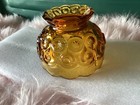 Vintage Mcm Le Smith Moon And Stars Amber Glass Fairy Lamp Shade  top Only 