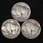 Set Of 3 Coins 1928 P D S Buffalo Nickel G   Vg Free Shipping 