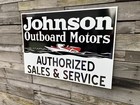 Antique Vintage Old Style Johnson Outboard Motor Boat Sign