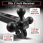 Tri Ball Trailer Hitch Mount Hook Fits 2  Receiver 3 Ball Tow Hitch Matte Black
