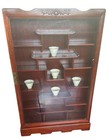 Chinese Asian Cabinet Curio Display Vitrine Armoire Cupboard Glass Vintage Gyuh