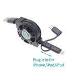 Charger Retractable Usb Cable Power Cord 3-in-1 Wire Sync For Att   Verizon