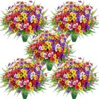  24 Bundles Artificial Flowers For Outdoors Fake Ferns Uv 24- Multi-color A