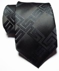 New Classic Black Checks Jacquard Woven 100  Silk Men s Tie Necktie